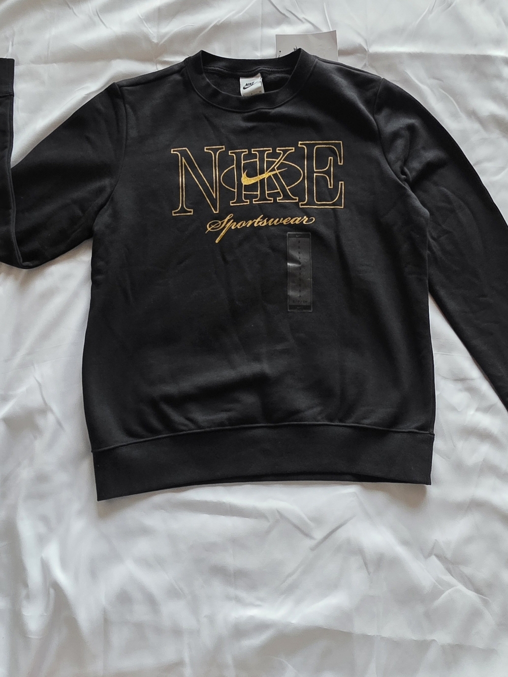Nike Black Crewneck Sweatshirt with Gold Logo